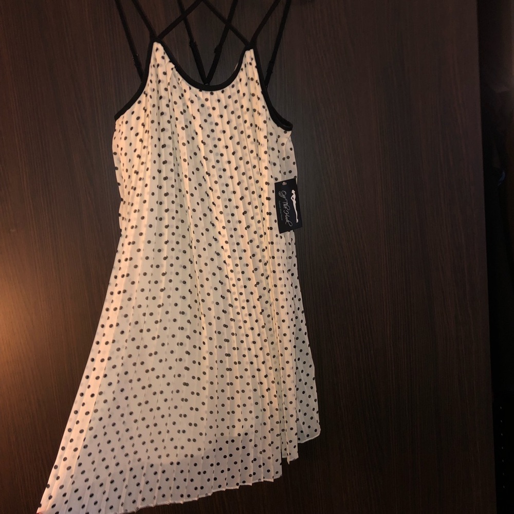Black and cream polka dot dress